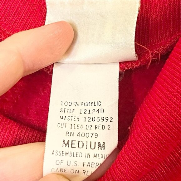 Vintage Pet Shop Dog Sweatshirt Dress Sleep Retro 90s Fuzzy Warm Holiday Red M - Picture 8 of 8